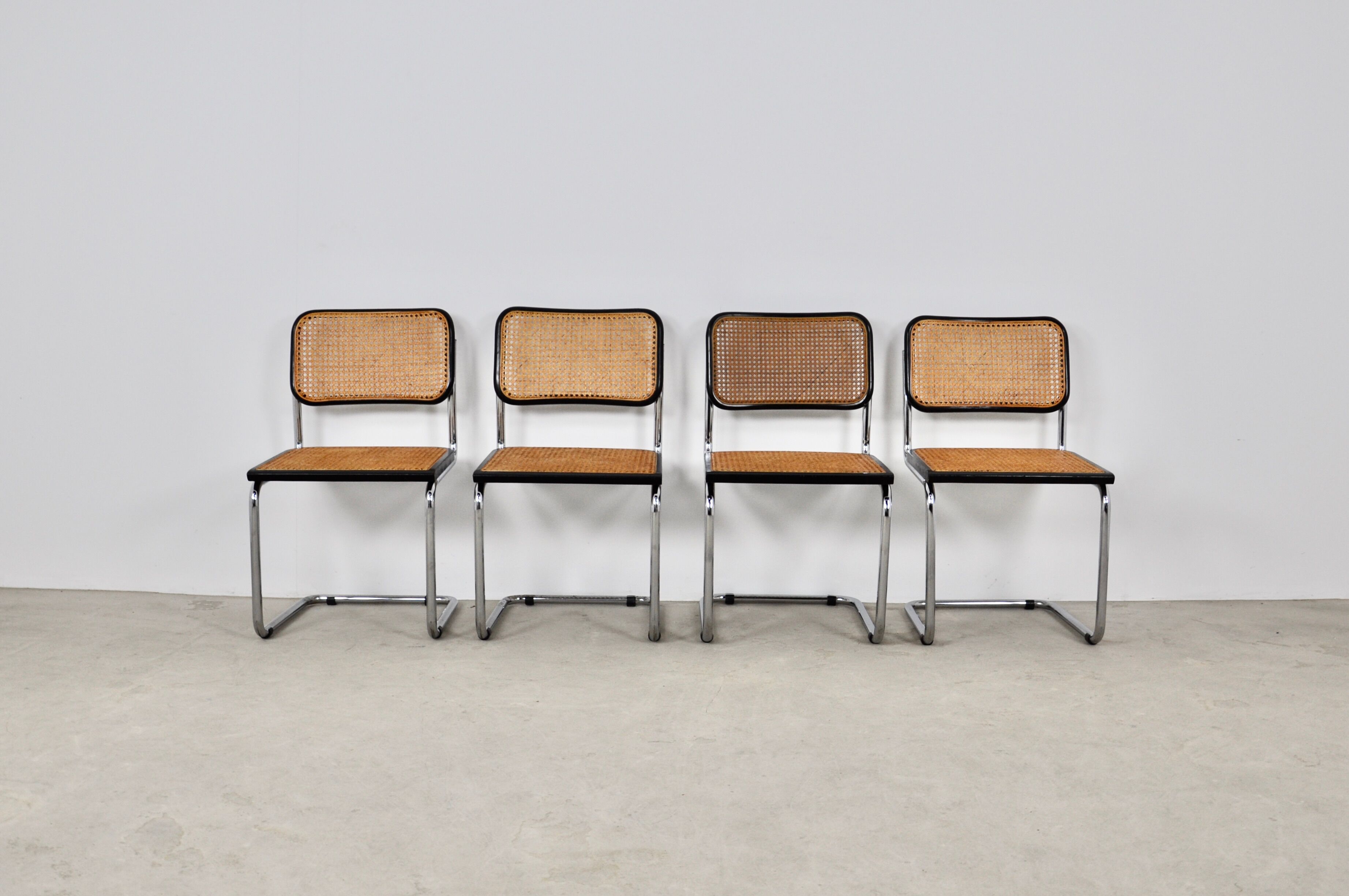 Series of 4 chairs B32 by Marcel Breuer