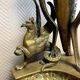 Pair of very large castle andirons in gilded bronze from the Napoleon III period