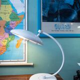 Vintage white metal Bauhaus style desk lamp