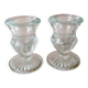Paire de bougeoirs en verre forme Medicis