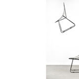 Original Vintage Scandinavian Mid-Century Modern Minimalist Black Wire Prototype Chair, 1960s, Set o