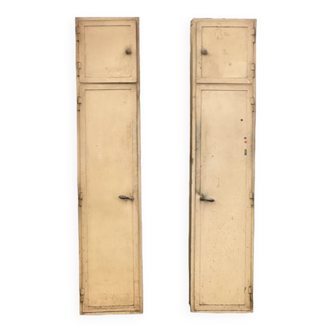 Pair of iron cupboards