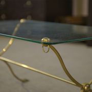 Neo-classical coffee table attributed to Maison Jansen, swan neck legs, 1940s.