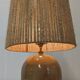 Lampe boule vintage en grès émaillé et corde de jute
