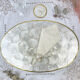6 Sets de table & 6 sous verre nacre de Capiz et 6 serviettes brodées vintage