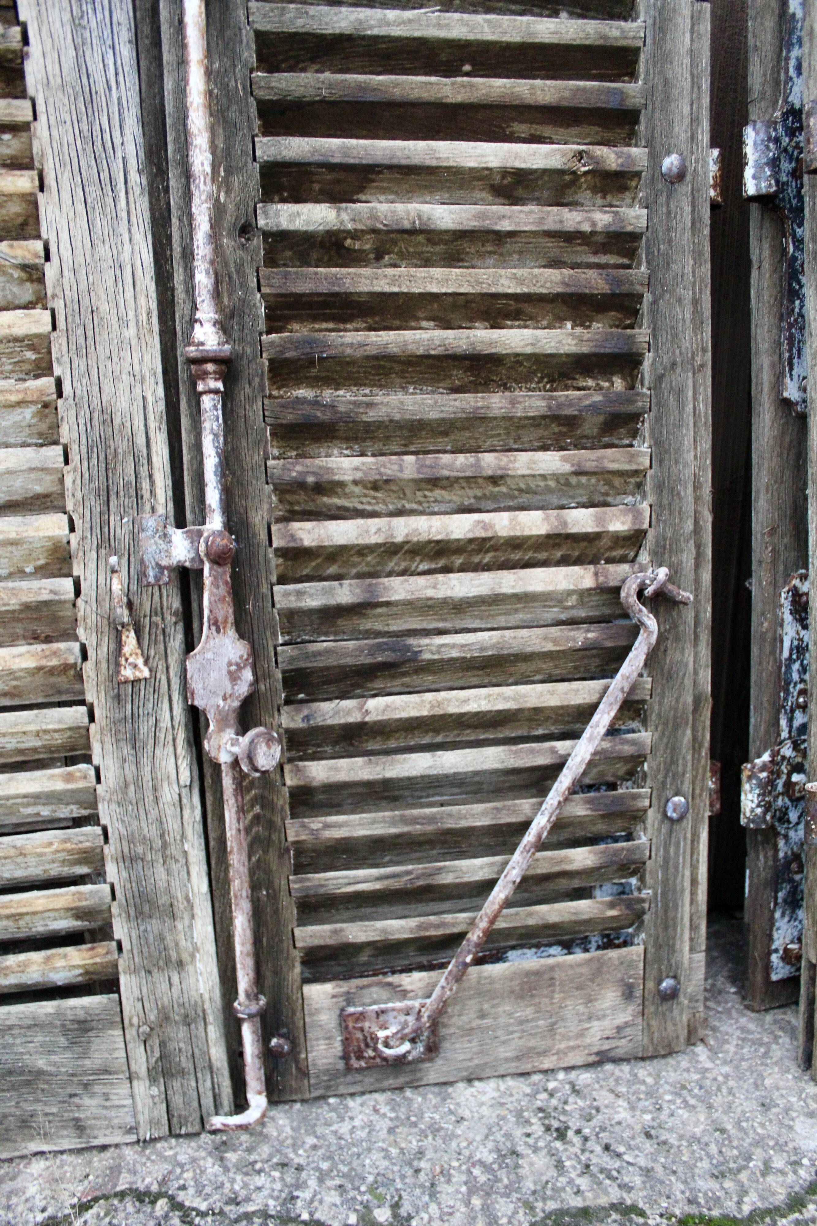 Set of 10 PAIRS of antique 19th-century shutters