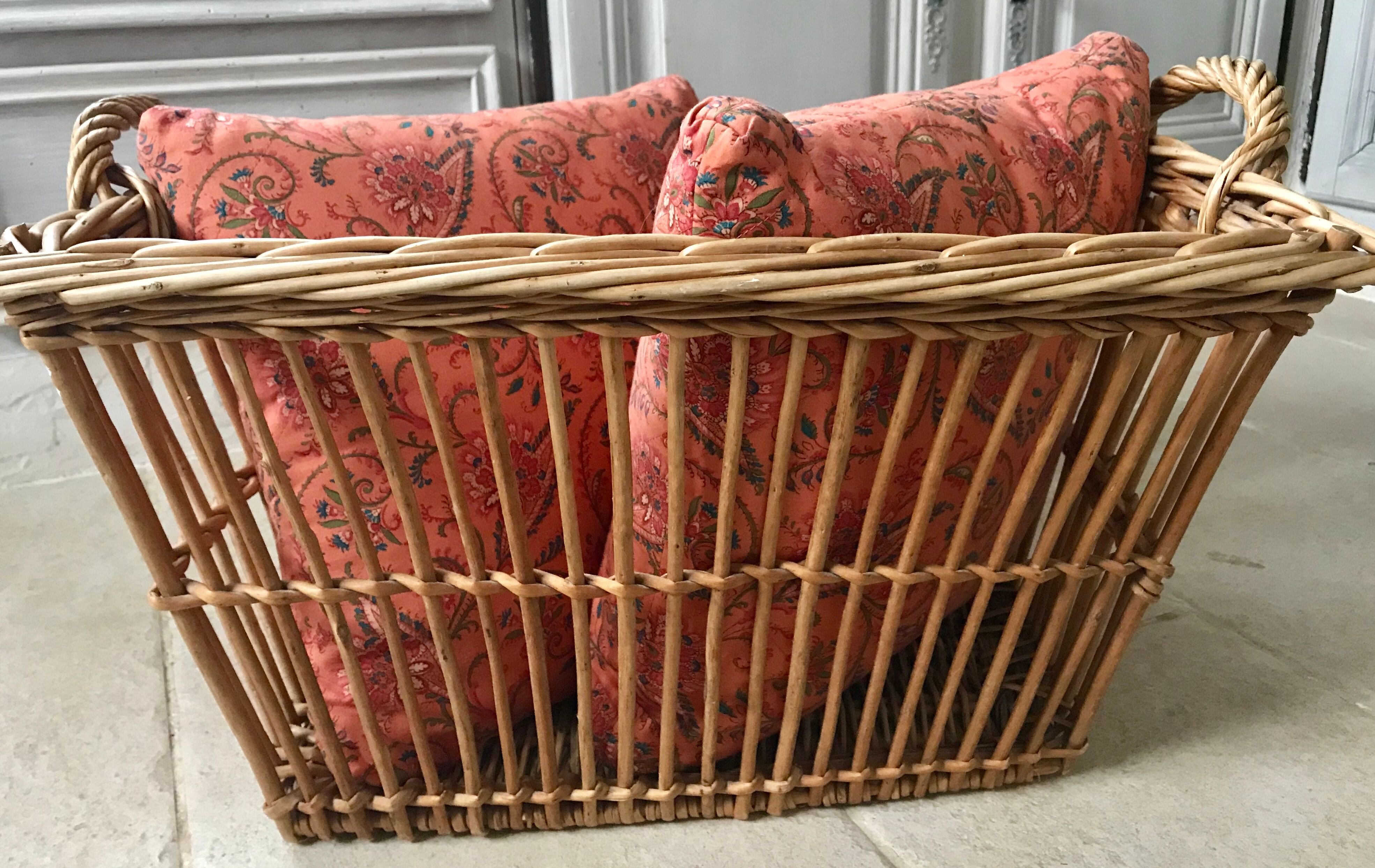 Panier à linge en osier