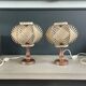 Paire de lampes vintage abat-jour fil tendu