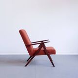 Mid Century Easy Chair Model B 310 Var in Rusty Brown Boucle