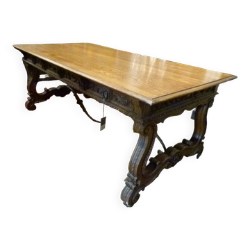 Table de bureau en noyer XXème