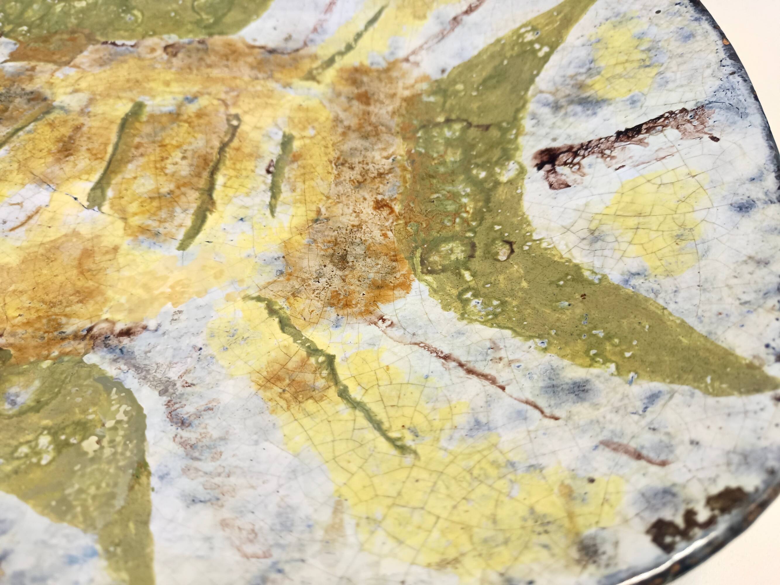 Large Earthenware Artistic Wall Panel or Centerpiece , Italy