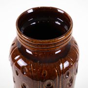 Brown ceramic vase, German design, 1960s, made in West Germany