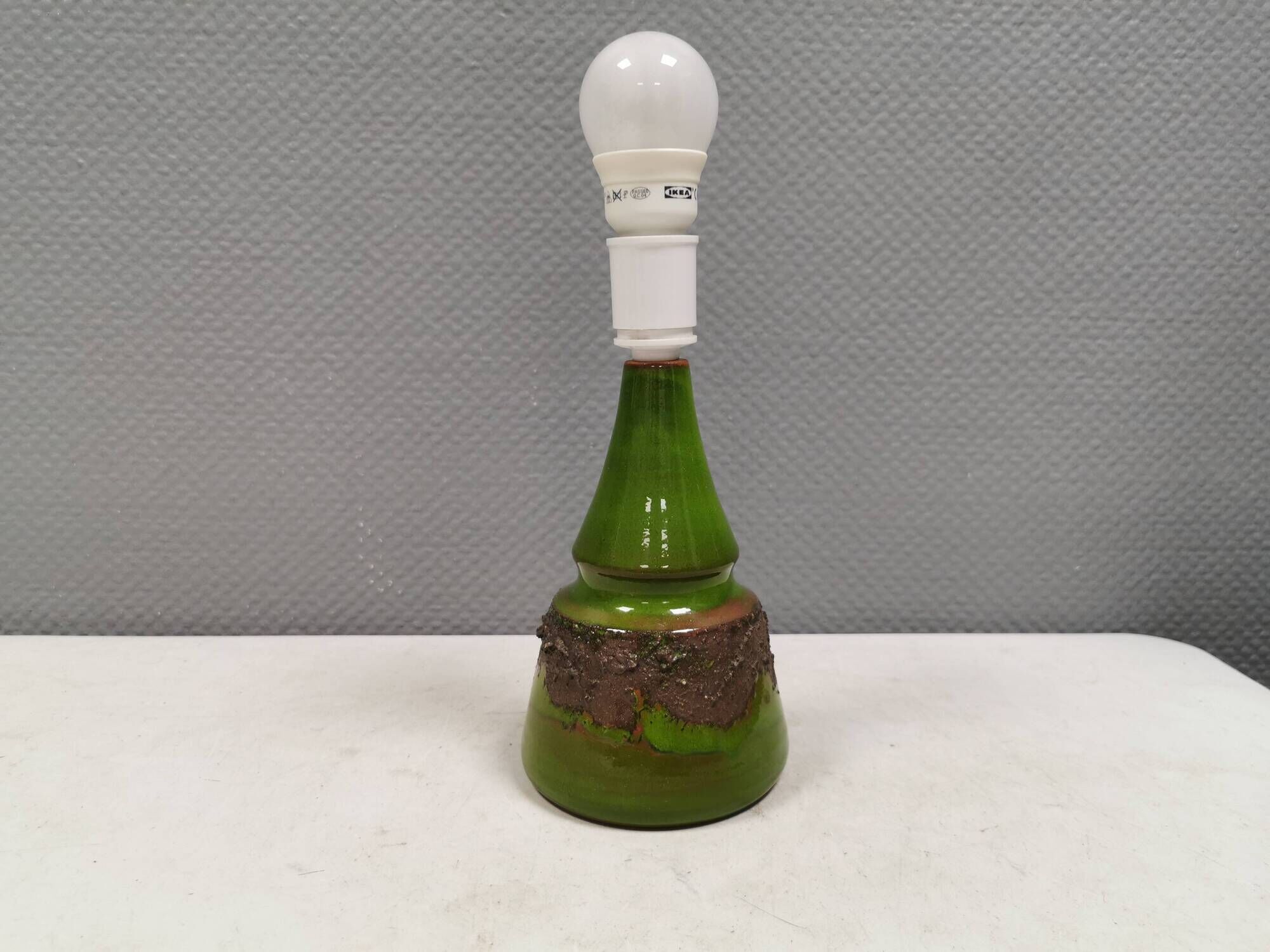 Lampe de table en émail vert de Bartholdy Ceramics, années 1960-70, Danemark.