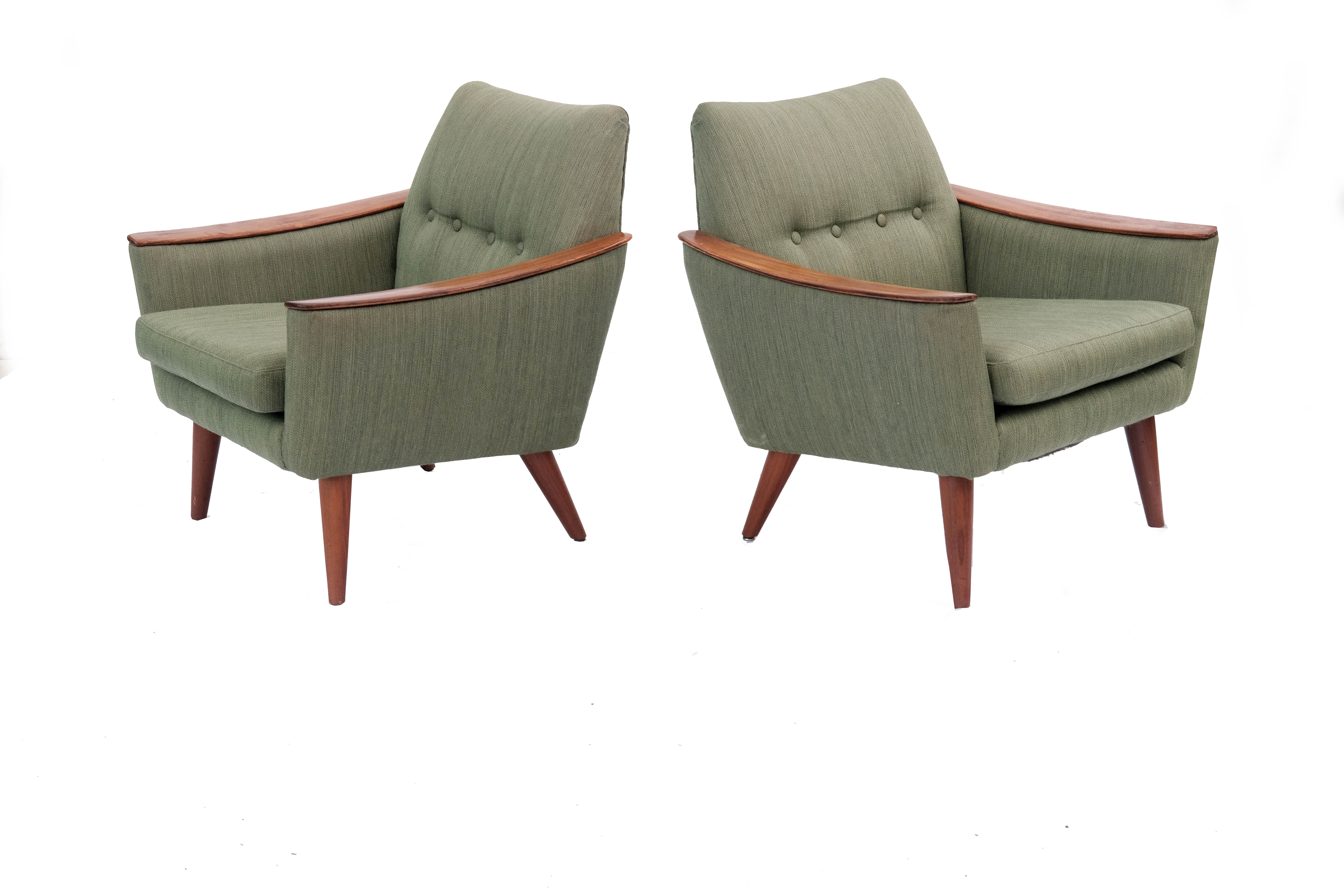 living room set,  norway 1960's, set of 2 armchairs & sofa