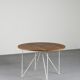 Round table in metal and wood, France, circa 1950