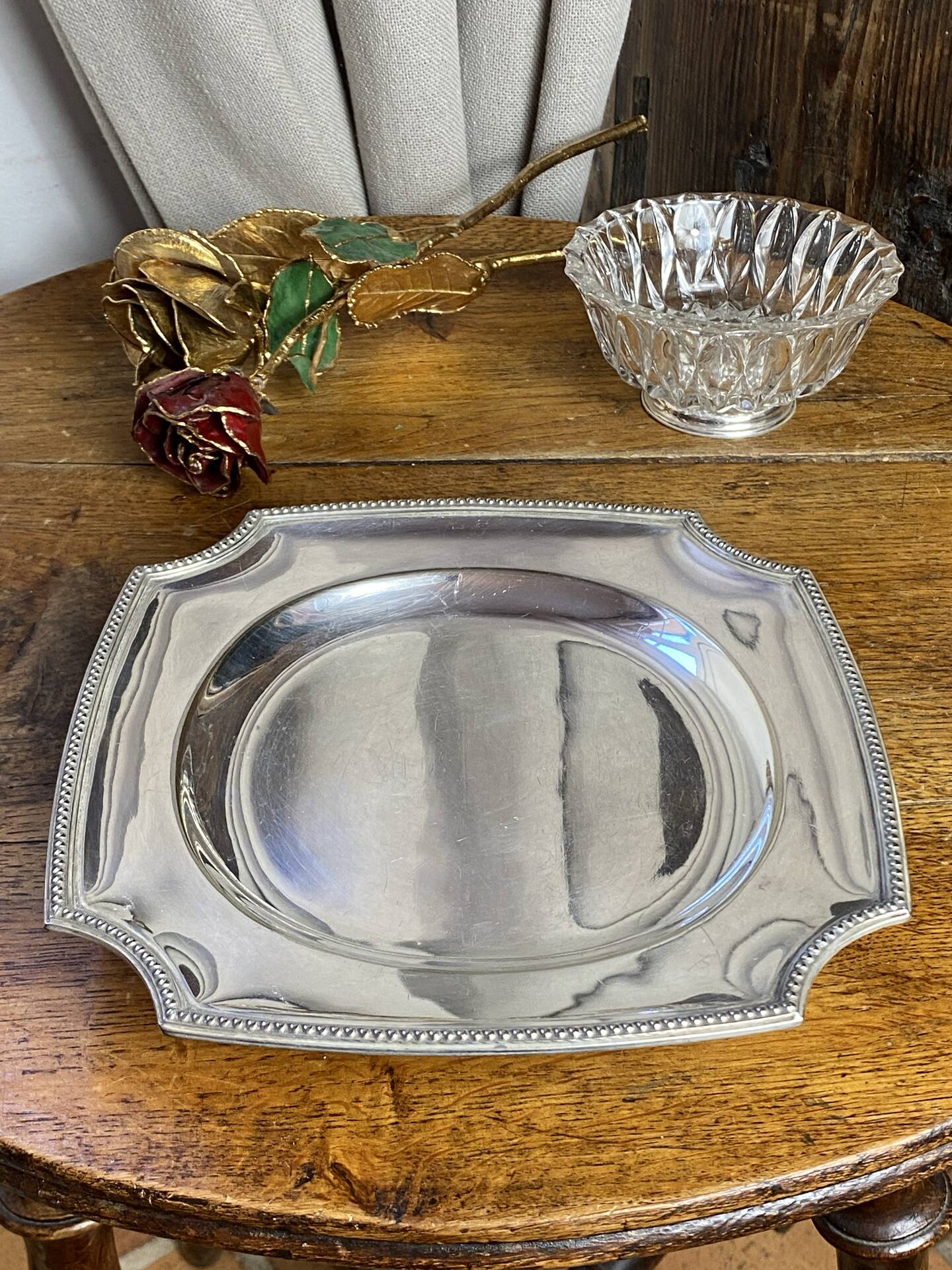 Silver-plated metal plate, Gallia model, Christofle
