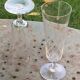 6 champagne flutes in glass and crystal, chiseled, vintage