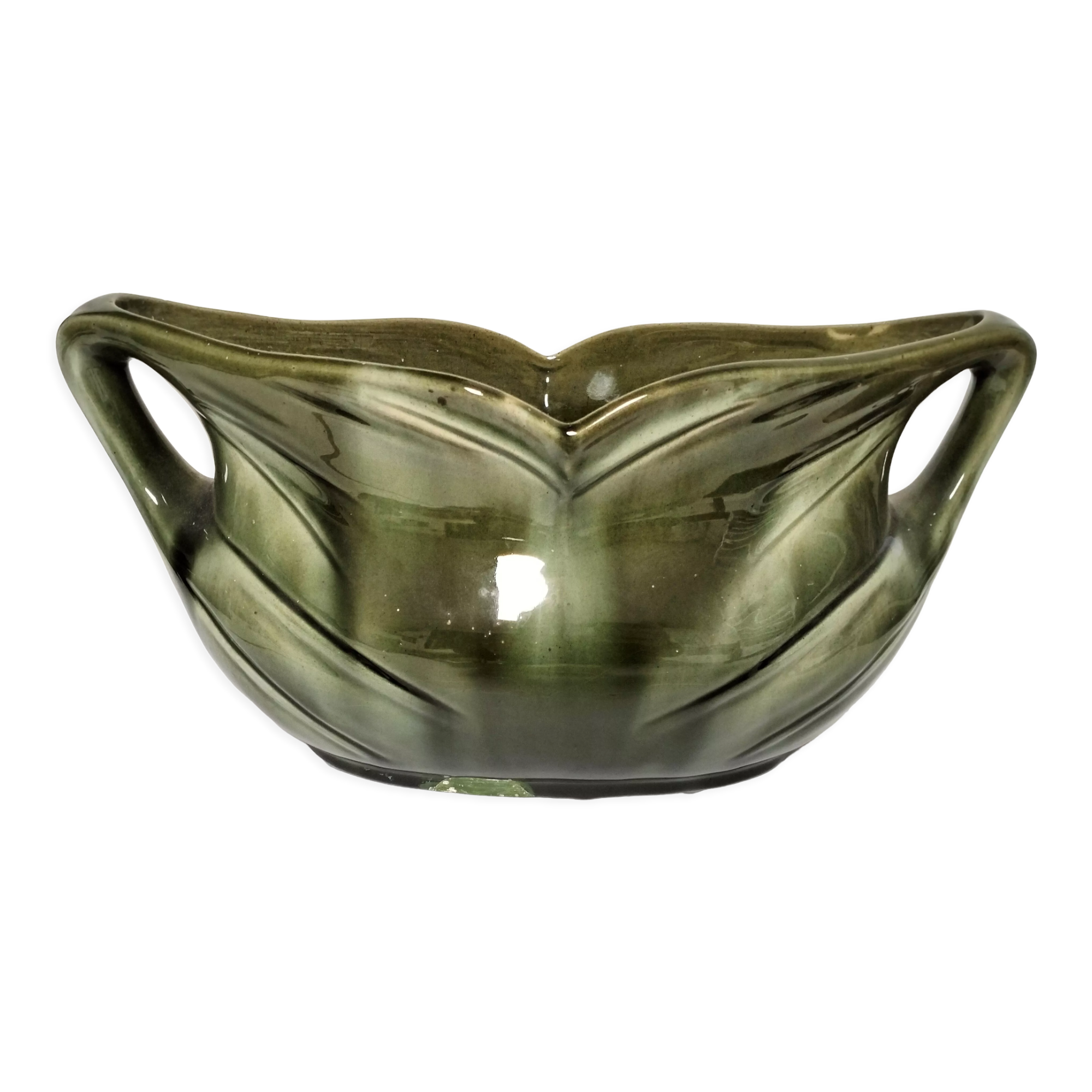 Old art nouveau earthenware planter