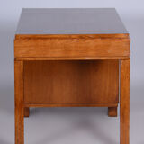 Czech Art Deco Oak Writing Desk Made in the 1930s, Restored