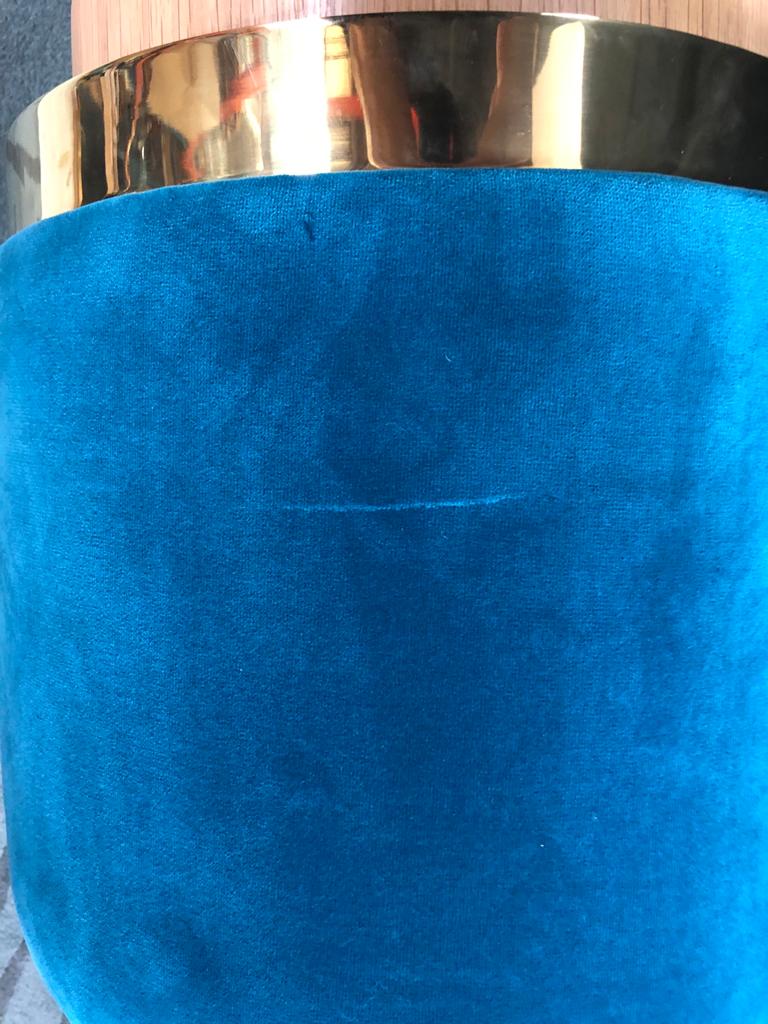 Stool velvet blue duck Red Edition