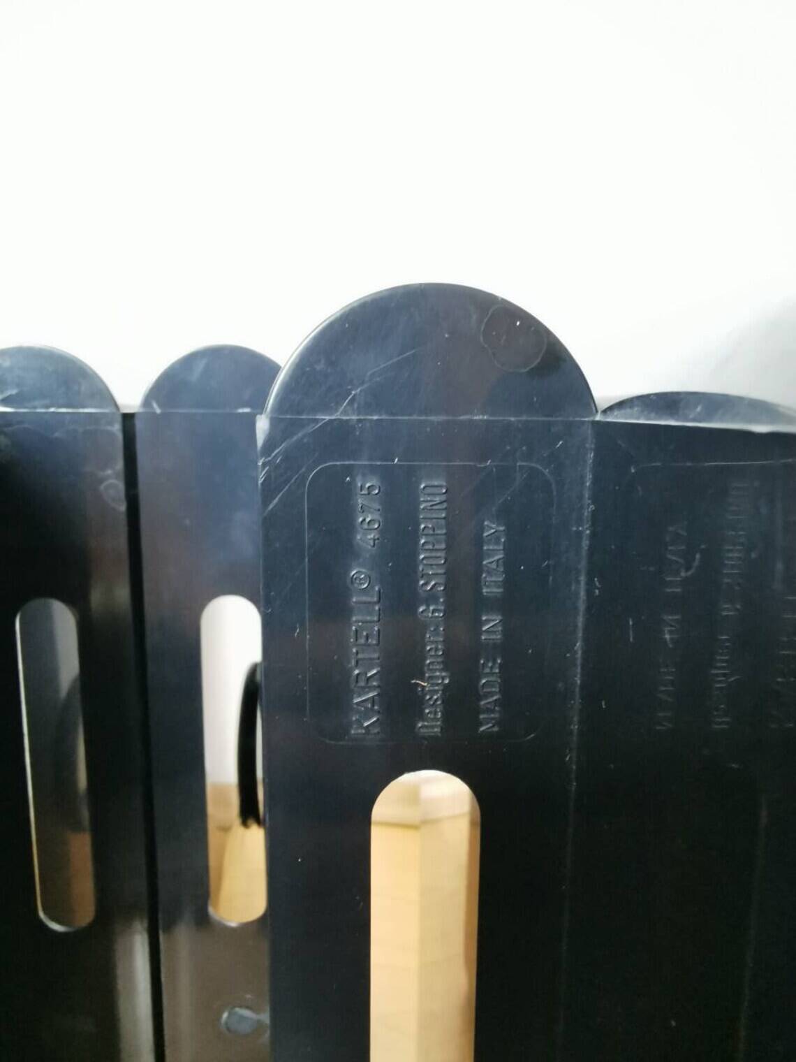 Giotto Stoppino for Kartell Black ABS Plastic Magazine Rack - 1970s Italy