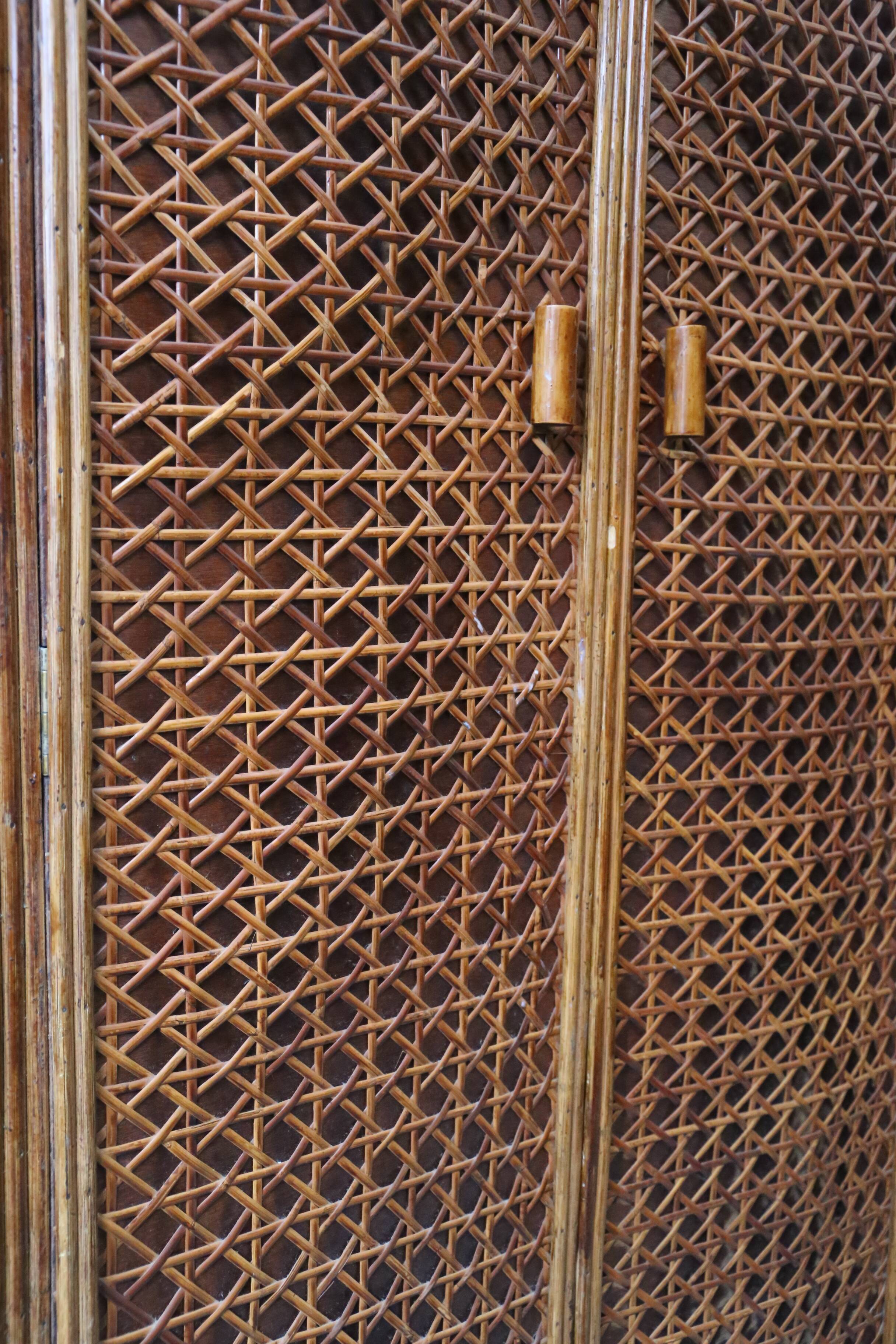 Rattan cabinet, fluted