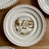 6 dessert plates and cake dish Harkerware USA