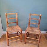Pair of straw chairs