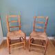 Pair of straw chairs