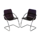 Paire de chaises de Yves Christin, acier tubulaire, plexiglas mauve. Ed. Airborne, France cira 1970