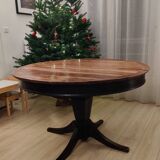 Round walnut table