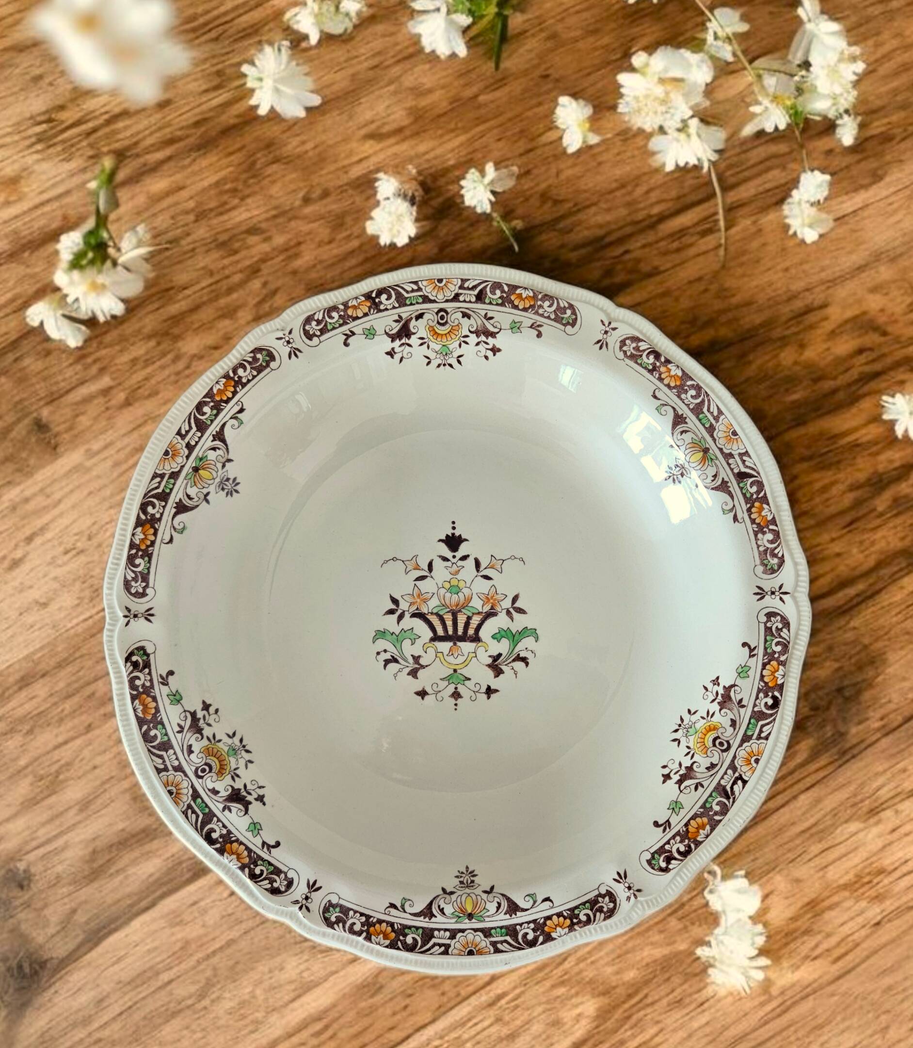 Antique Longchamp earthenware salad bowl