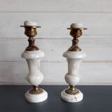Pair of alabaster lamp feet