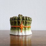 Vintage asparagus tableware sauce container, Italian majolica