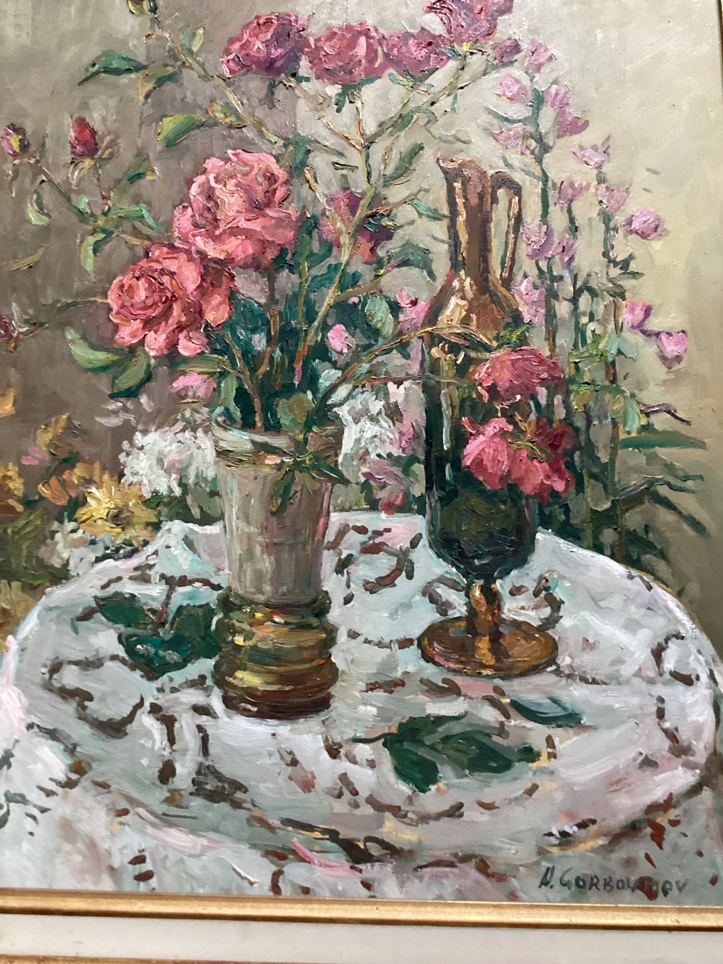 Oil painting on canvas, signed, dimensions: height - 70 cm - width - 60 cm