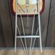Vintage folding stool Libellule – Normafix – burgundy faux leather – years
