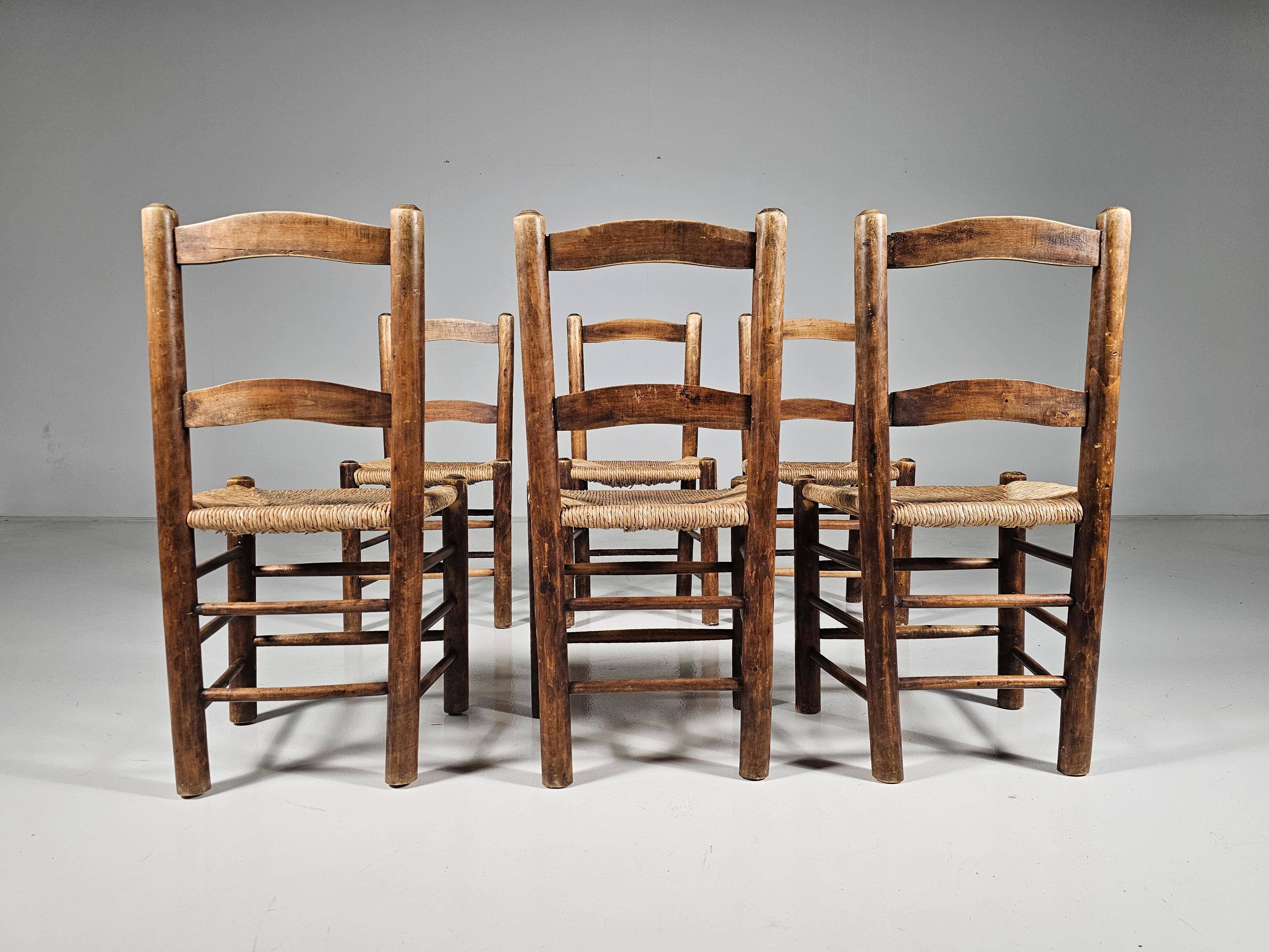 Farmhouse dining chairs, Spain 1970s