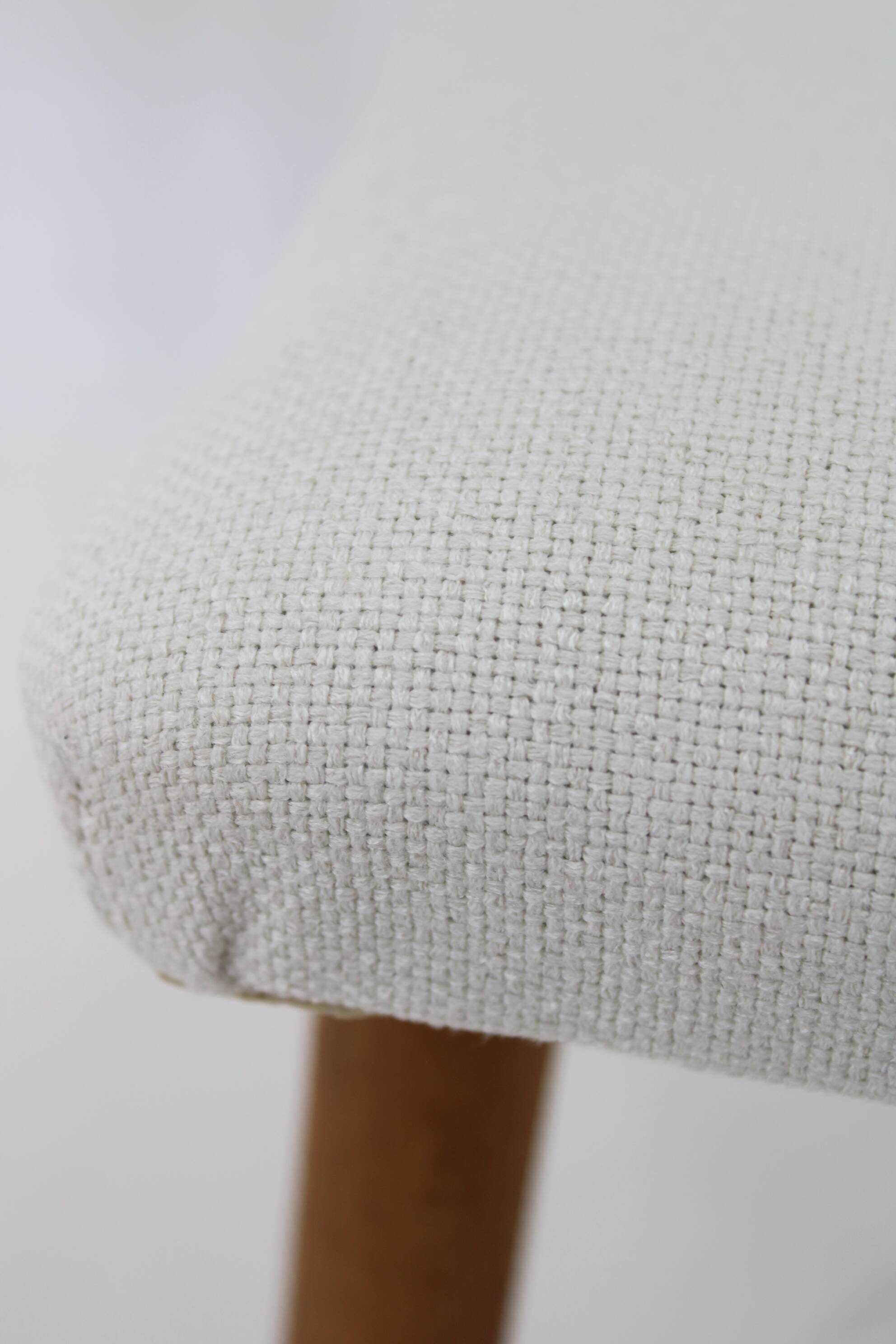 1960s Danish Beech Stool with Fabric