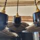 Trio of suspensions in enamelled sheet metal