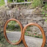 Two antique mahogany wood mirrors