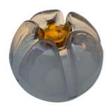 Two-tone blown glass globe for suspension