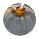 Two-tone blown glass globe for suspension