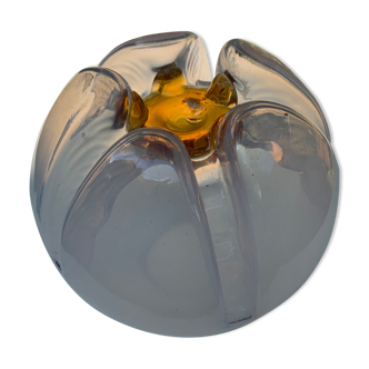 Two-tone blown glass globe for suspension