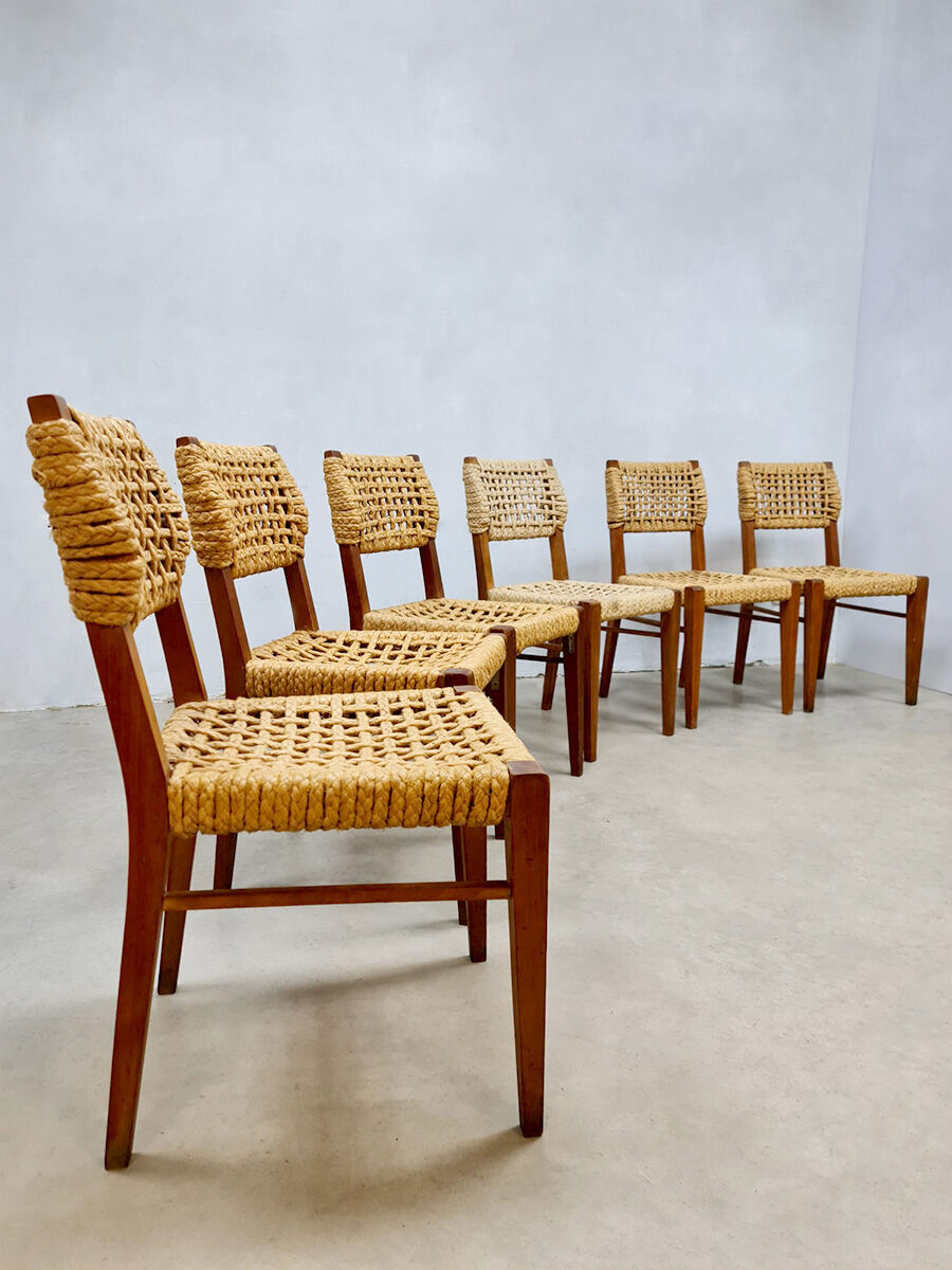 Vintage woven rope dining chairs design