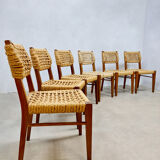 Vintage woven rope dining chairs design