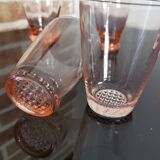 5 mismatched vintage pink glasses