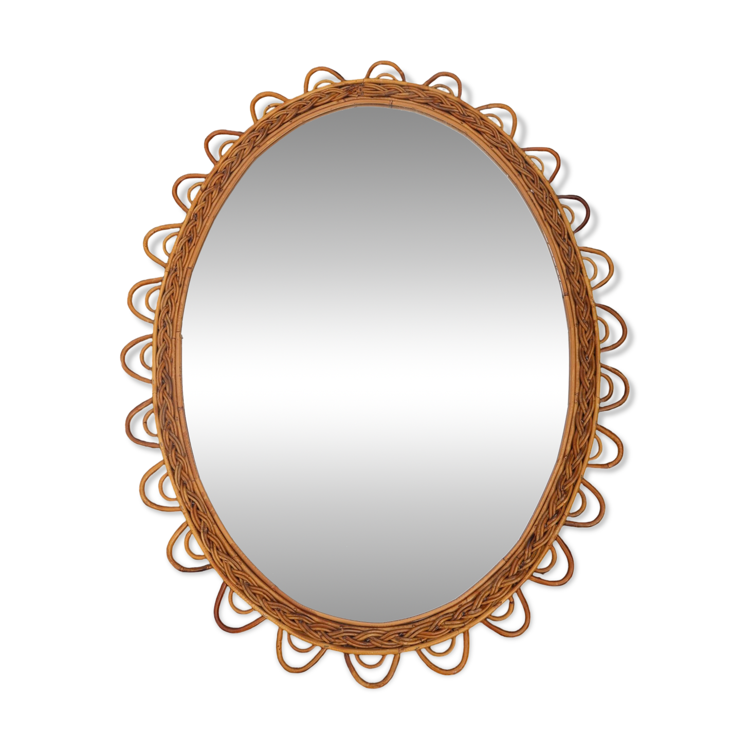Extra large rattan mirror design Italy