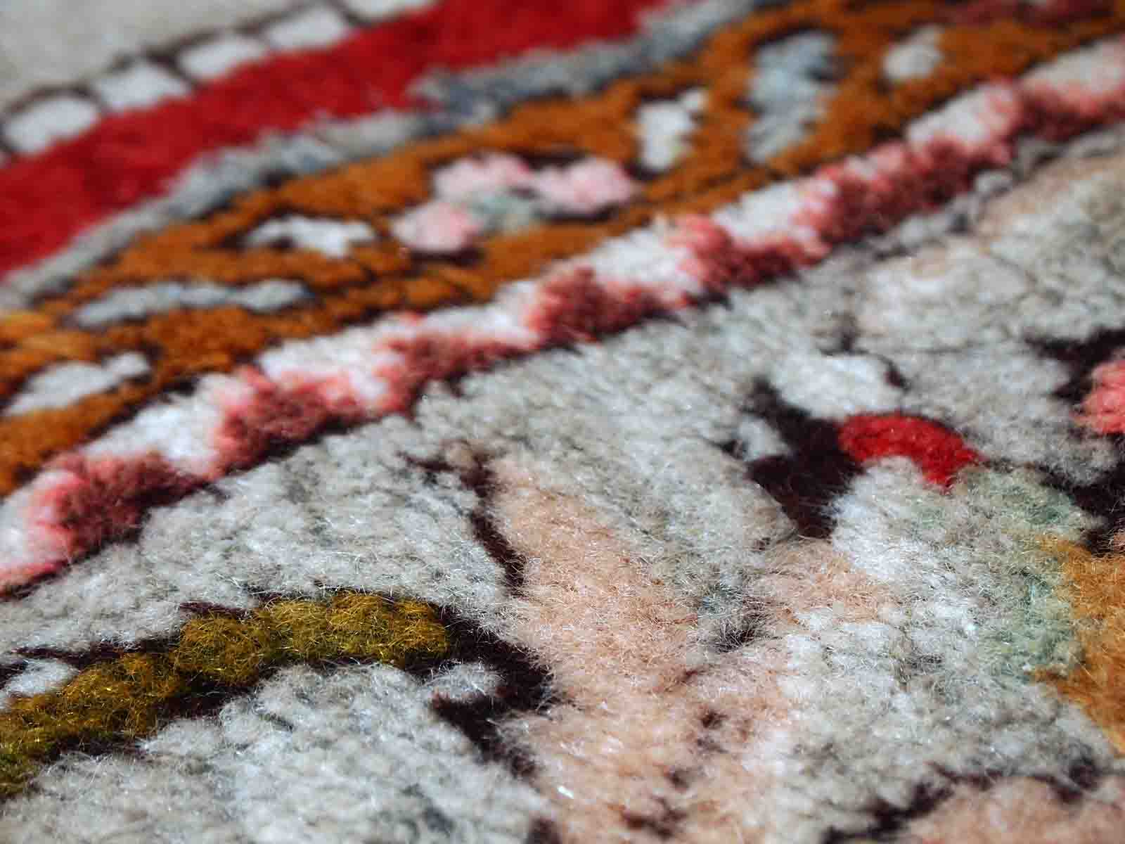 Vintage turkish oushak handmade carpet 110cm x 340cm 1940s, 1c515