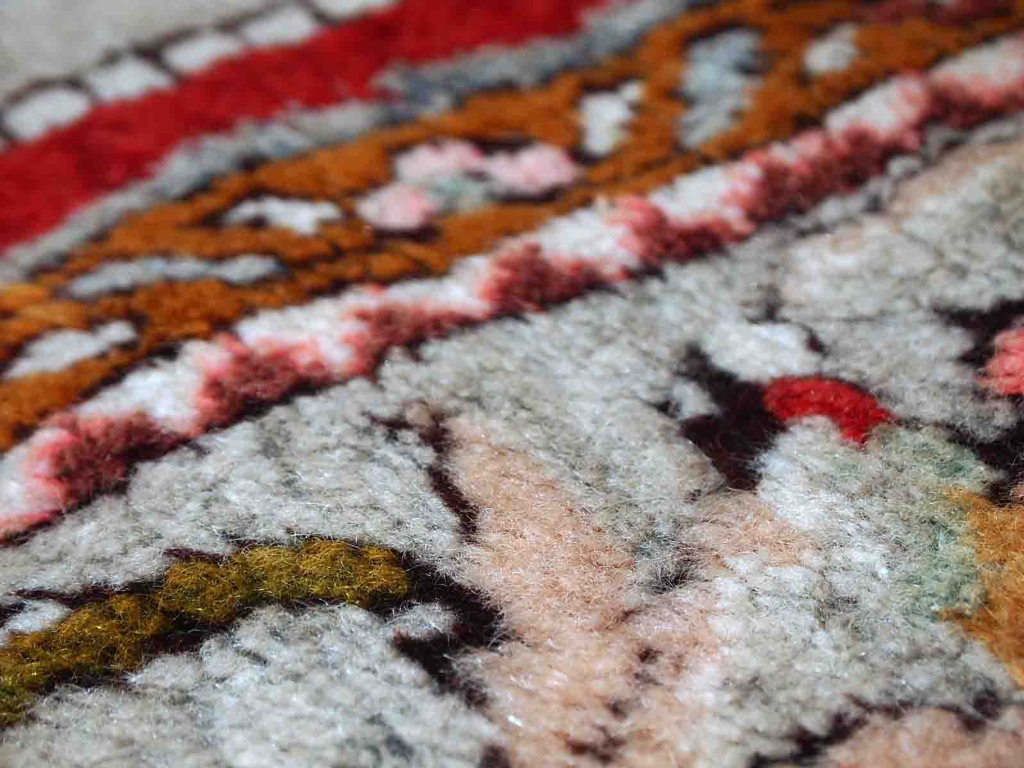 Tapis vintage turc oushak fait main 110cm x 340cm 1940s, 1c515