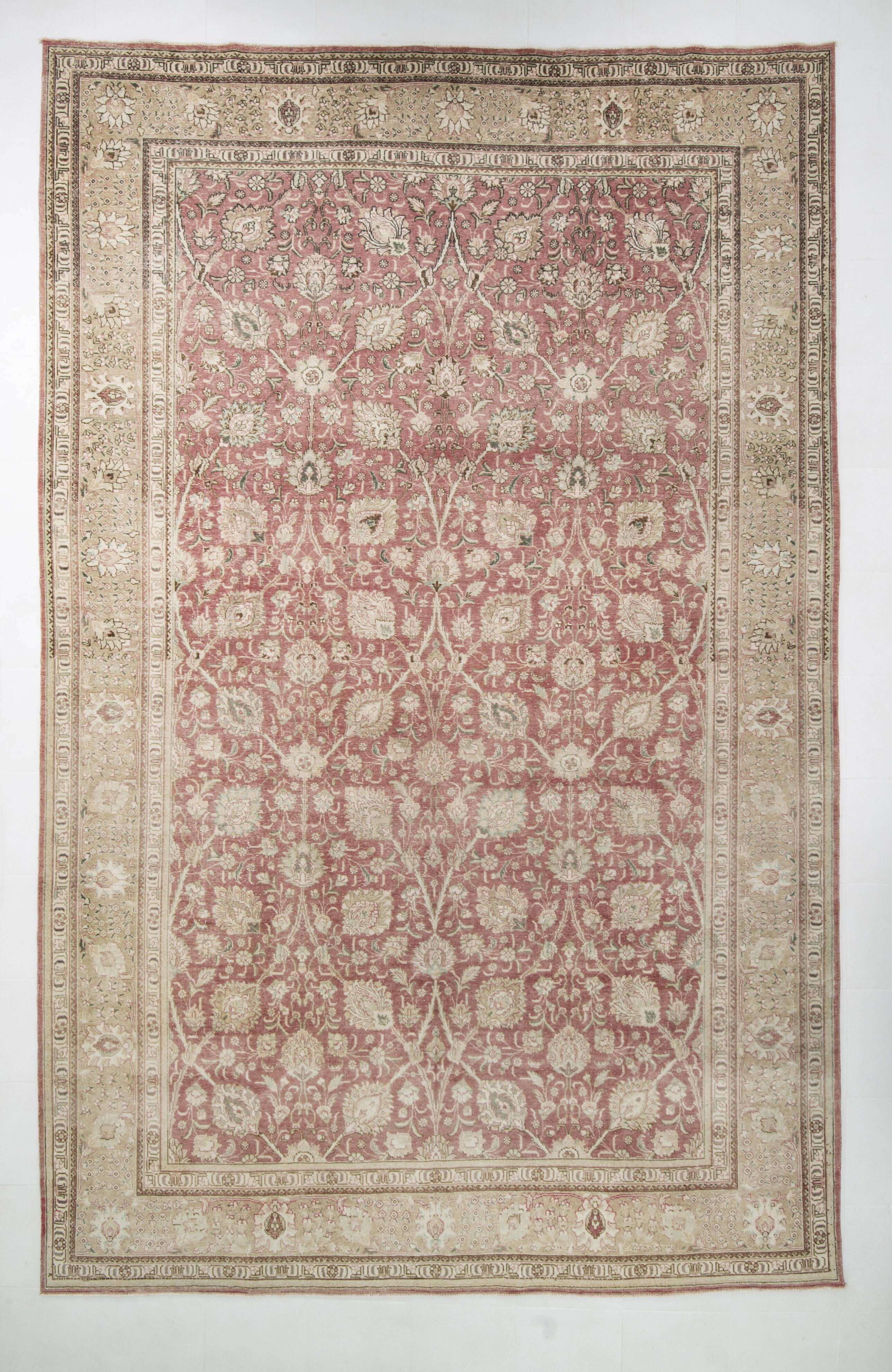 10x15 Faded Red Antique Vintage Persian Rug 60s, 306x478